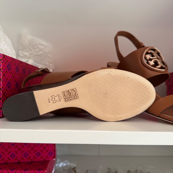 Tory Burch Metal Miller Double Strap Wedge Sandals. Brand New in Box with Bag - Picture 5 of 5
